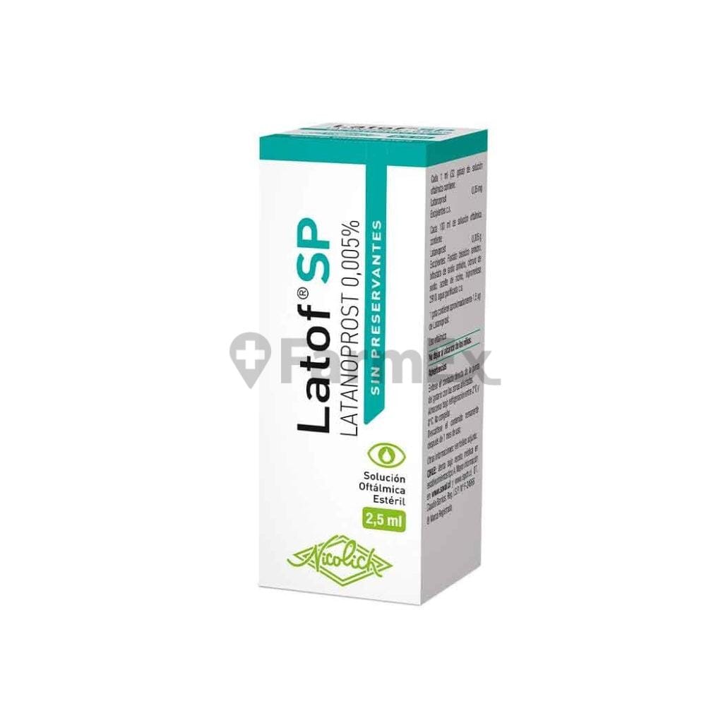 Latof SP Solución Oftálmica Latanoprost 0,005 % x 2,5 mL Farmex-VidaTres-Persistente